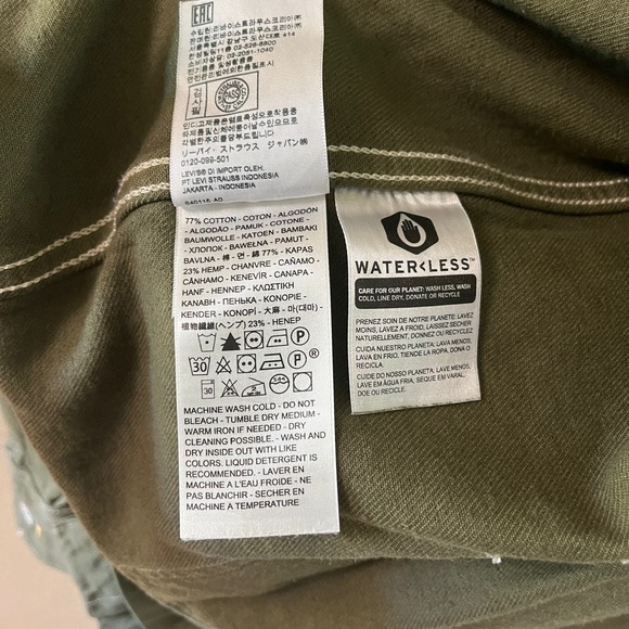 NEW Levi’s Oversized Red Cotton hemp Green denim chore coat - Picture 7 of 16